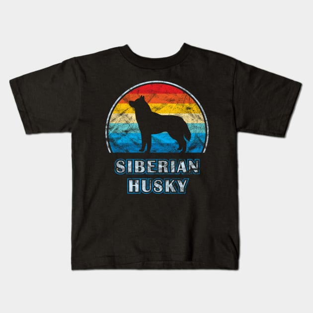 Siberian Husky Vintage Design Dog Kids T-Shirt by millersye